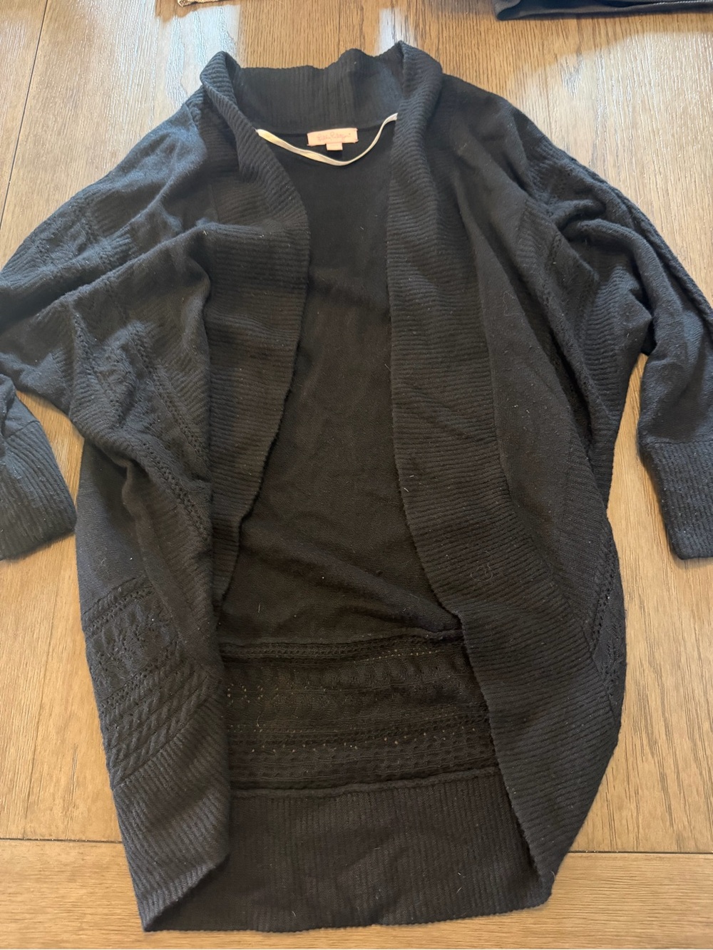 Lilly Pulitzer Black Open-Front Knit Cardigan